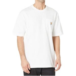 carhartt men's loose fit heavyweight short-sleeve pocket t-shirt white size XL
